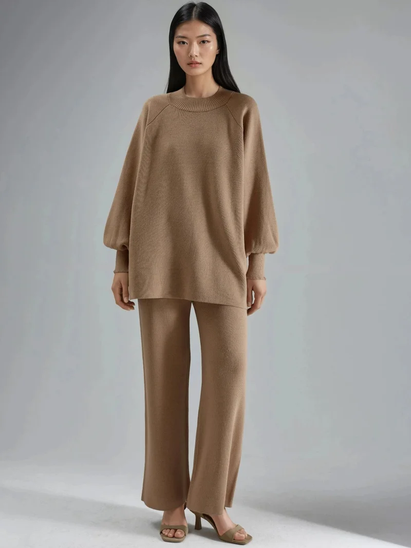 MY FASHION Loose Fit Sweater & Pants Knit Co-ord Set